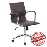 Techni Mobili RTA-4602-CH Modern Medium Back Executive Office Chair, Chocolate